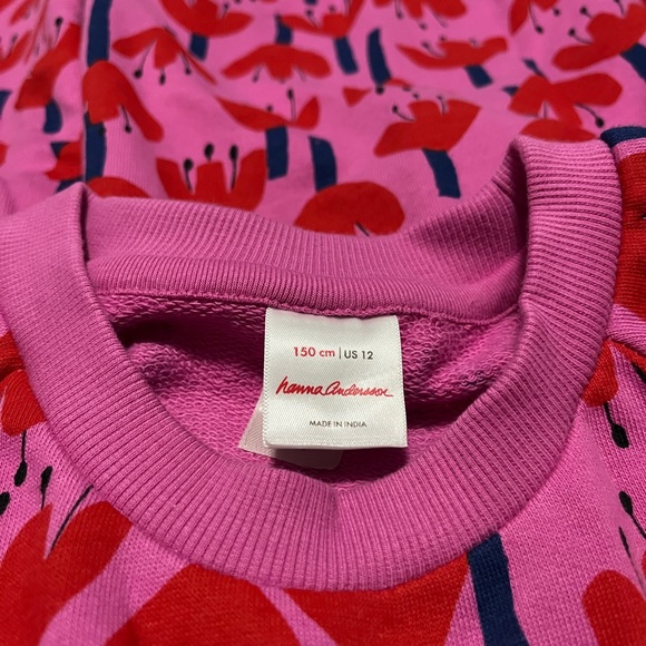 Hanna Andersson Print Knit Dress in French Terry Children Size 12 - Picture 3 of 5